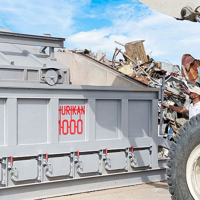 Сжигание отходов в инсинераторе HURIKAN 1000